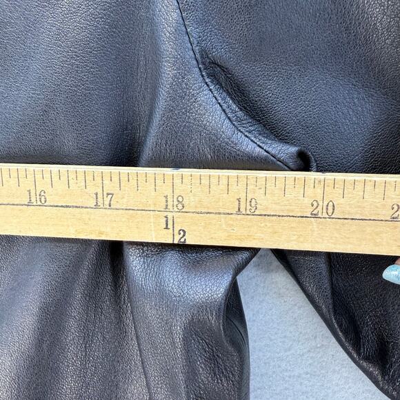 Doncaster Leather Jacket Women's 10 Black Open Leather Laser Cut Trim Lined EUC - Picture 11 of 12